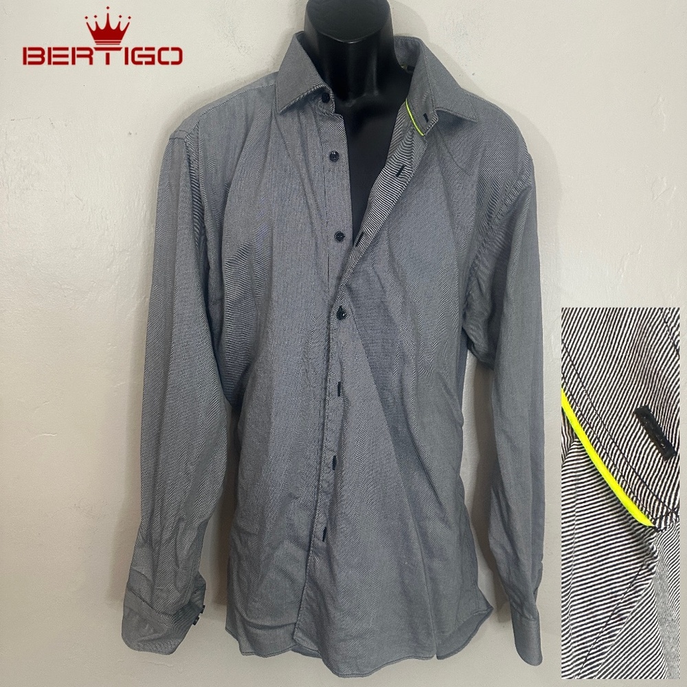 Bertigo Long Sleeve Shirt 17.5 / 36-37 Gently worn 100% cotton 24" armpits